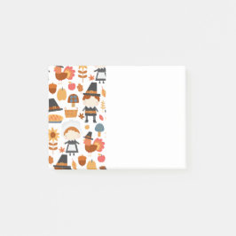 Thanksgiving Pilgrims Harvest Mönster Post-it Block