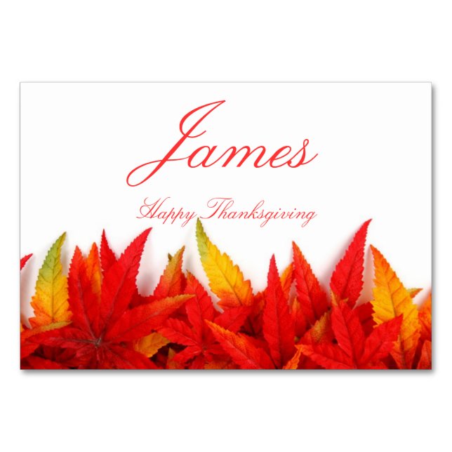 Thanksgiving Placera kort med Höst löv (Framsidan)