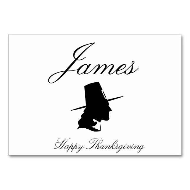 Thanksgiving Placera kort med pilgrim (Framsidan)