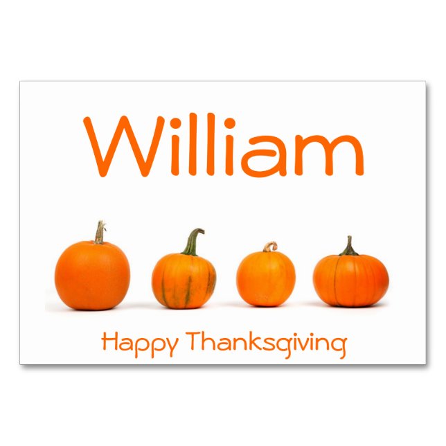Thanksgiving Placera kort med pumpor (Framsidan)