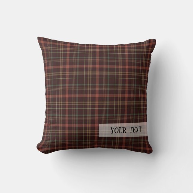 Thanksgiving plaid tartan mönster kudde (Framsida)