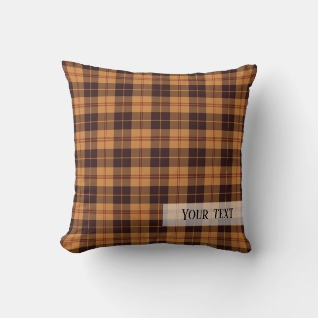 Thanksgiving plaid tartan mönster kudde (Framsida)