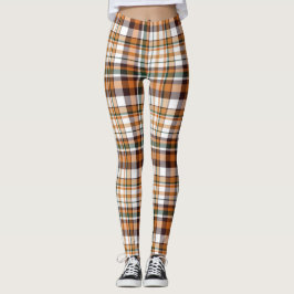 Thanksgiving plaid tartan mönster leggings