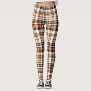 Thanksgiving plaid tartan mönster leggings