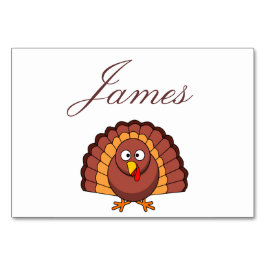 Thanksgiving Plattskort med Turkiet Bordsnummer