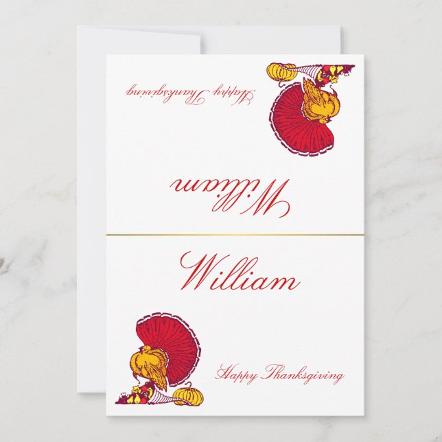 Thanksgiving Plattskort med Turkiet Inbjudningar (Framsida)