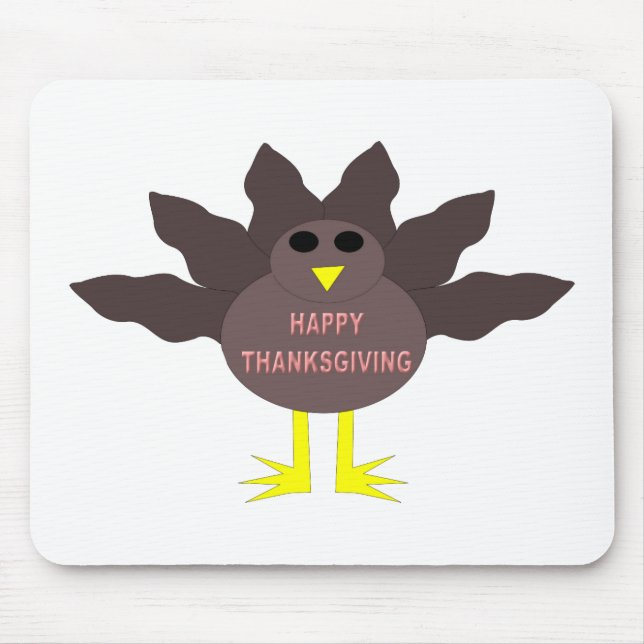 Thanksgiving Plockad Turkey Mousepad Musmatta (Framsidan)