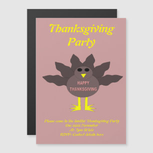 Thanksgiving Plockad Turkiet Anpassningsbar Party  Magnetisk Inbjudningskort