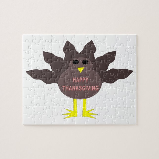 Thanksgiving Plockade Turkiet Puzzle Pussel (Horisontell)