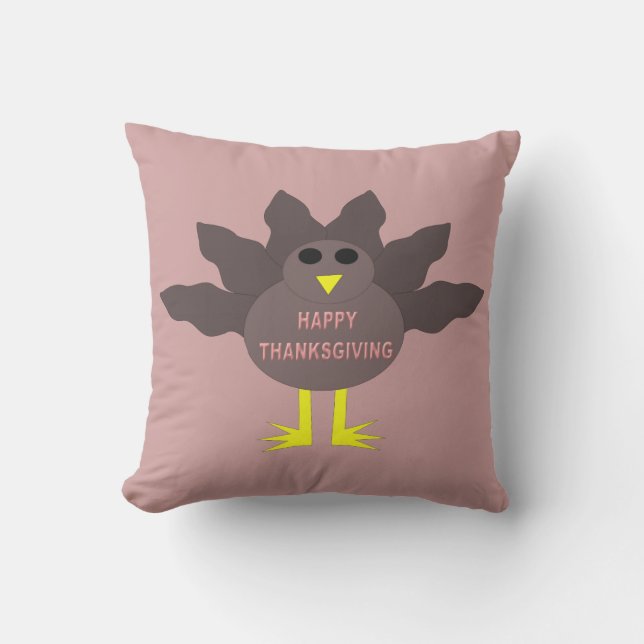 Thanksgiving Plockade Turkiet utomhus Pillow Utomhuskudde (Framsida)