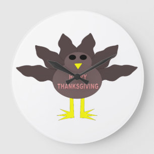 Thanksgiving Plockade Turkiet Wall Clock Stor Klocka