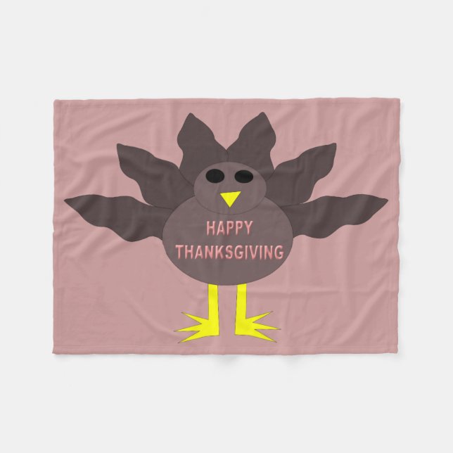 Thanksgiving Plockat Turkiet Fleece Blanket (Framsidan (Horisontell))