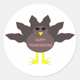 Thanksgiving Plockat Turkiet Stickers Runt Klistermärke