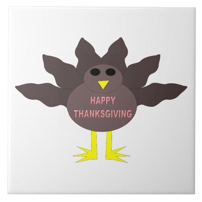 Thanksgiving Plockat Turkiet Tile Kakelplatta (Framsidan)