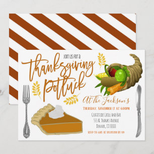 Thanksgiving Potluck-inbjudan Inbjudningar