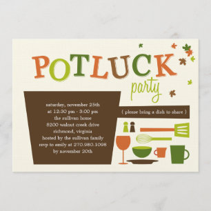 Thanksgiving Potluck Party-inbjudan Inbjudningar
