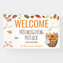 Thanksgiving Potluck Välkomstsigneringsbanderoll