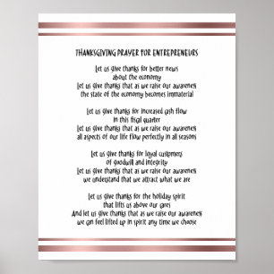 Thanksgiving Prayer för företagare Poster