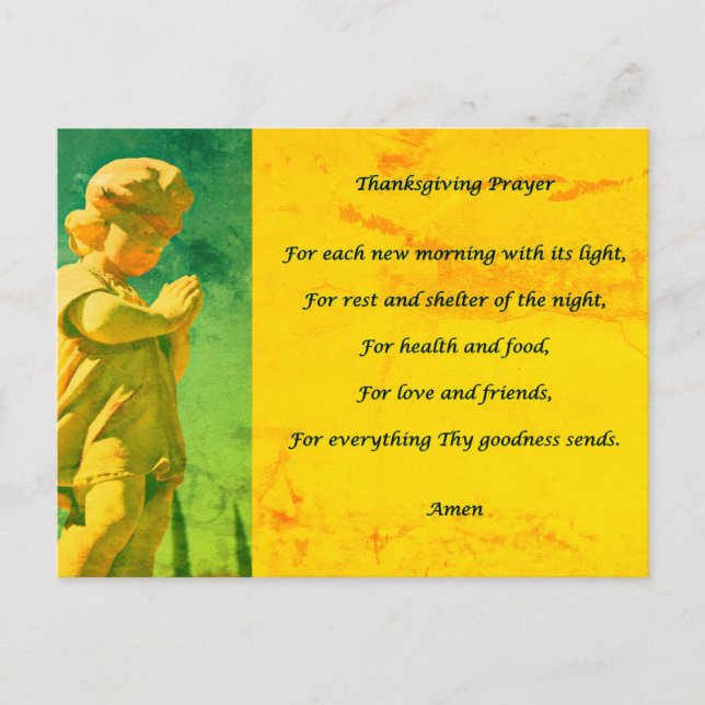 Thanksgiving Prayer Helg Vykort (Framsida)