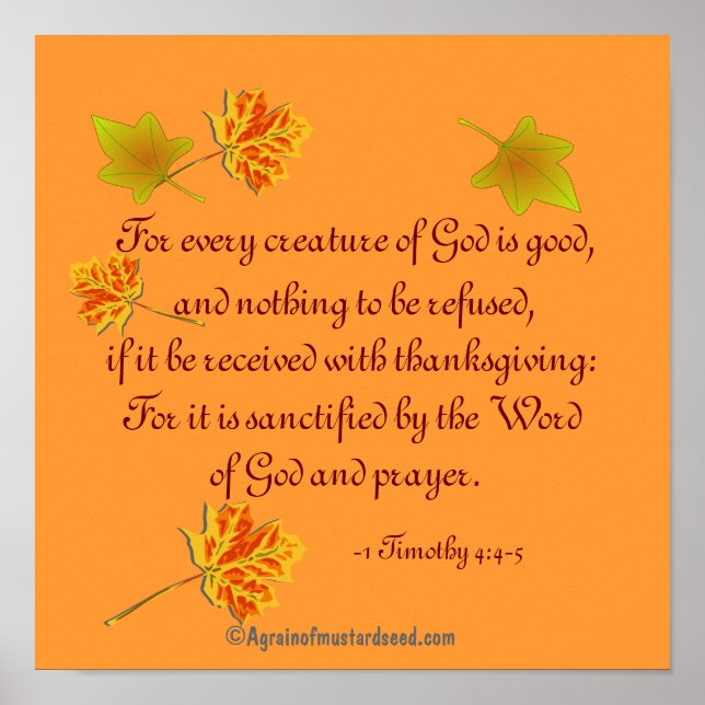 Thanksgiving Prayer Poster (Framsidan)