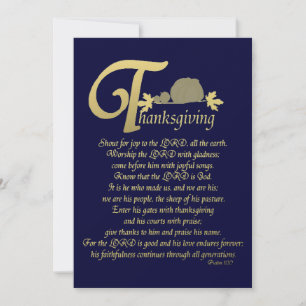 Thanksgiving - Psalm 100 Julkort