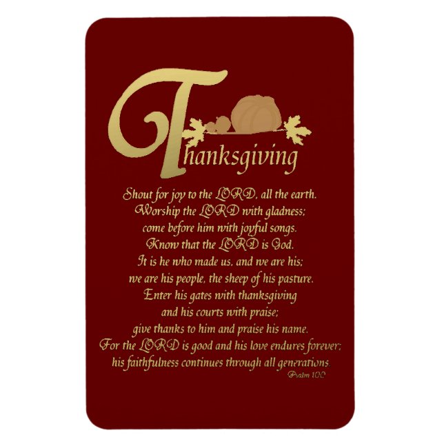 Thanksgiving - Psalm 100 Magnet (Vertikal)