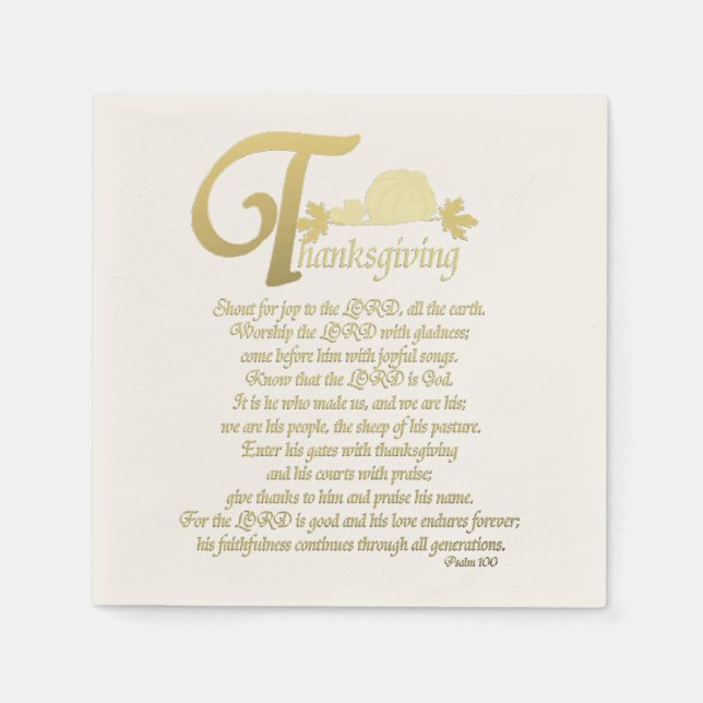 Thanksgiving - Psalm 100 Pappersservett (Framsidan)