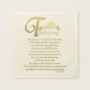 Thanksgiving - Psalm 100 Pappersservett