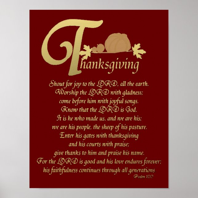 Thanksgiving - Psalm 100 Poster (Framsidan)
