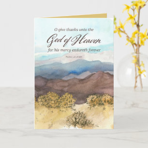 Thanksgiving Psalms 136 - tack för dina berg Kort