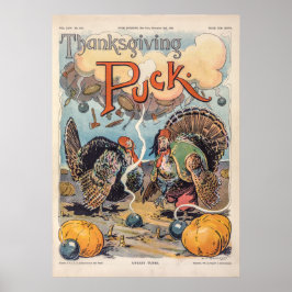 Thanksgiving Puck Vintage Illustration Poster