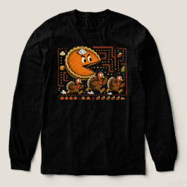 Thanksgiving Pumpapaj Tjej Kör Kalkoner Arkadspel T Shirt