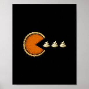 Thanksgiving Pumpapårtaj Jaktande Grädde Spel På T Poster