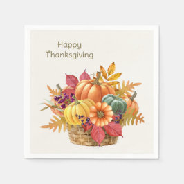 Thanksgiving Pumpkin Basket Napkin Pappersservett