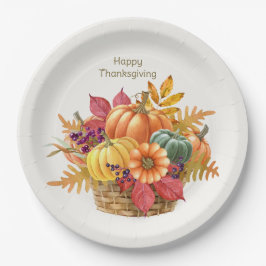 Thanksgiving Pumpkin Basket Papper Plate