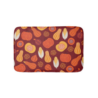 Thanksgiving Pumpkin Brown Seamless Mönster. Badrumsmatta