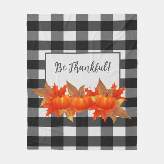 Thanksgiving Pumpkin Buffalo Play Fleece Blanket (Framsidan)