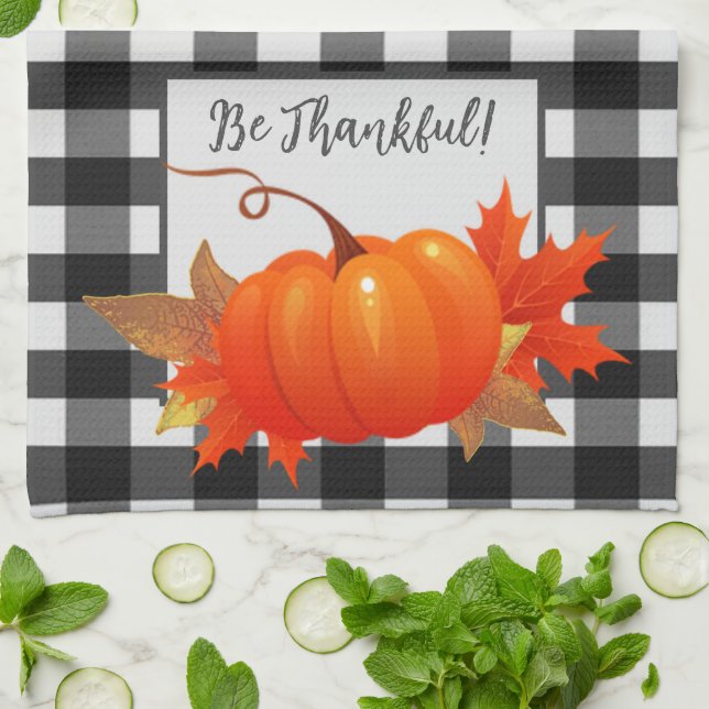 Thanksgiving Pumpkin Buffalo Play Kitchen Towel Kökshandduk (Vikta)