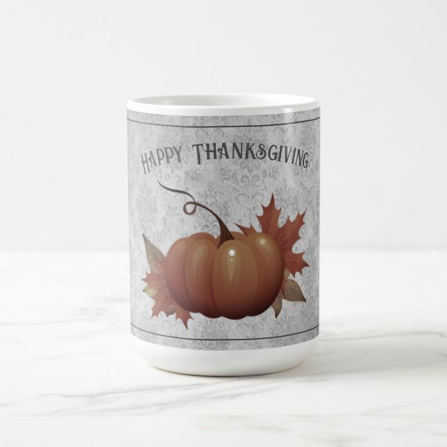 Thanksgiving Pumpkin Damask | GRÅTT Kaffemugg (Center)