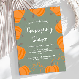 Thanksgiving Pumpkin Dinner Inbjudningar