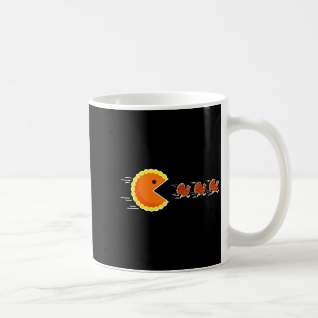Thanksgiving Pumpkin E Chasing Turkey Gamer Men Wo Kaffemugg (Höger)