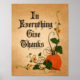 thanksgiving Pumpkin för "Allt Ge tack" Poster