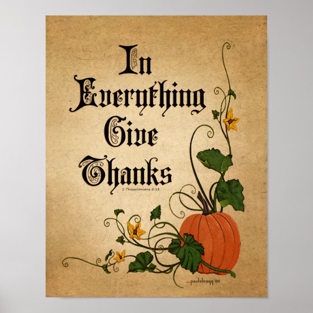 thanksgiving Pumpkin för "Allt Ge tack" Poster (Framsidan)