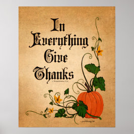 thanksgiving Pumpkin för "Allt Ge tack" Poster