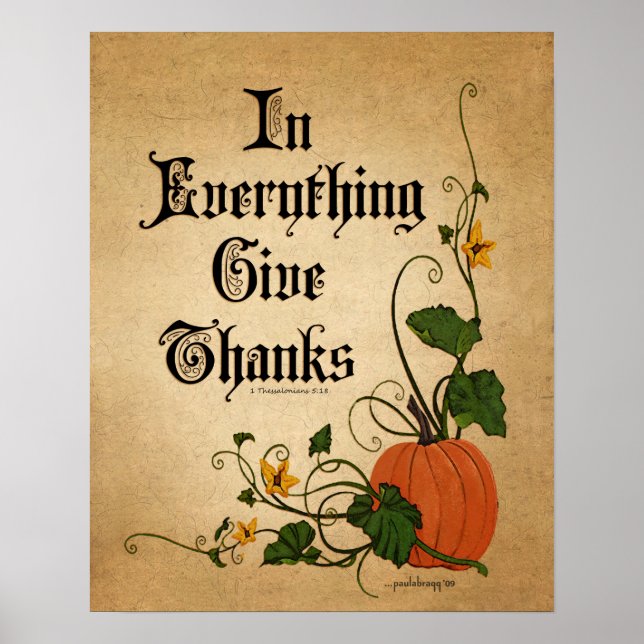 thanksgiving Pumpkin för "Allt Ge tack" Poster (Framsidan)