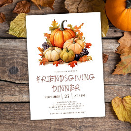 Thanksgiving Pumpkin Friendsgiving Middag Inbjudningar