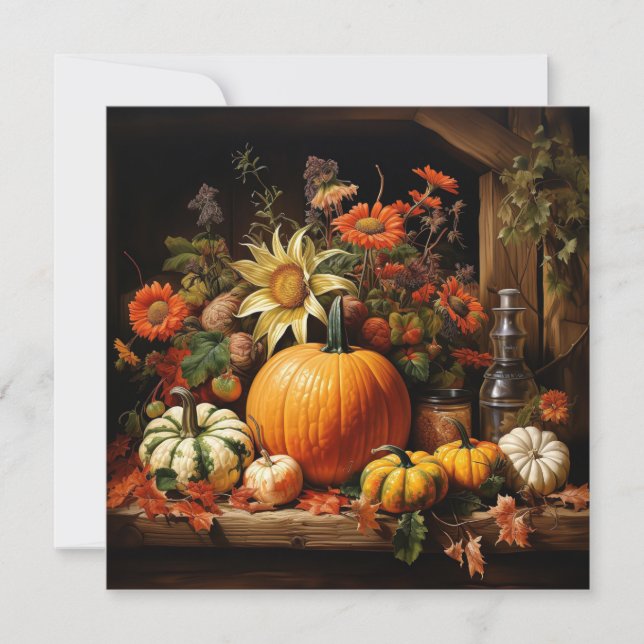 Thanksgiving Pumpkin-hälsningskort (Framsida)