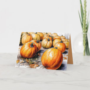Thanksgiving Pumpkin-hälsningskort Tack Kort