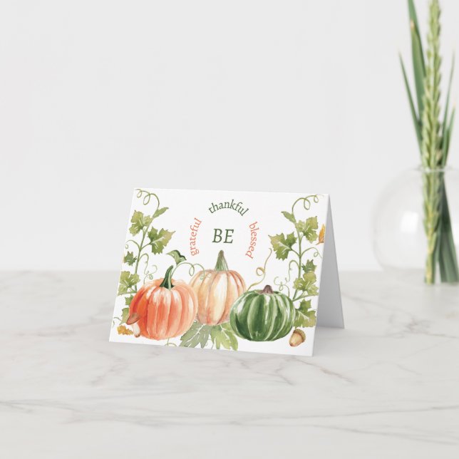 Thanksgiving Pumpkin Harvest Kort (Framsida)