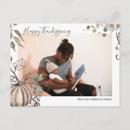 Thanksgiving Pumpkin Harvest Photo Personlig Vykort